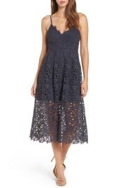 ASTR the Label Lace Midi Dress Navy at Nordstrom